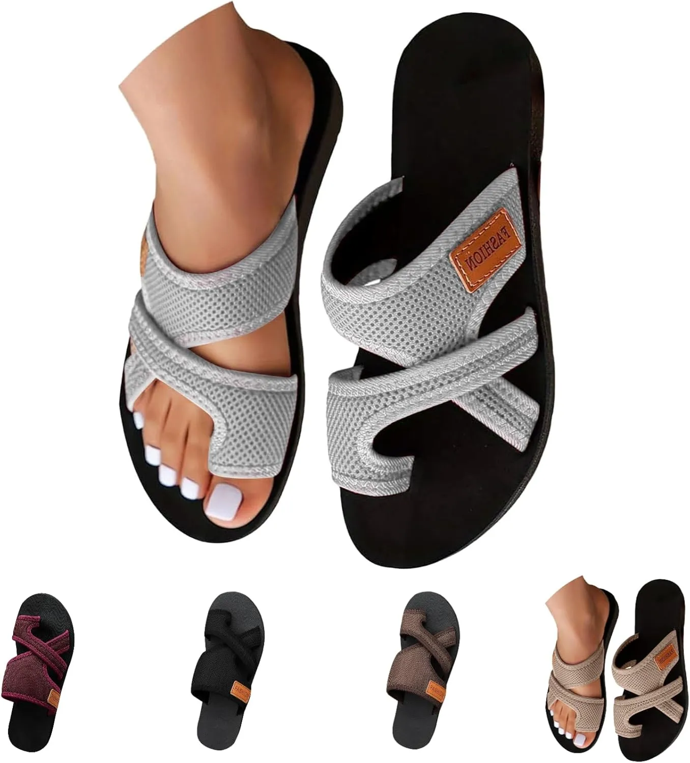 Sandals for Women 2025 Comfortable Trendy Summer Beach Breathable Hollow Mesh Slide Sandls Casual Orthopedic Sandals