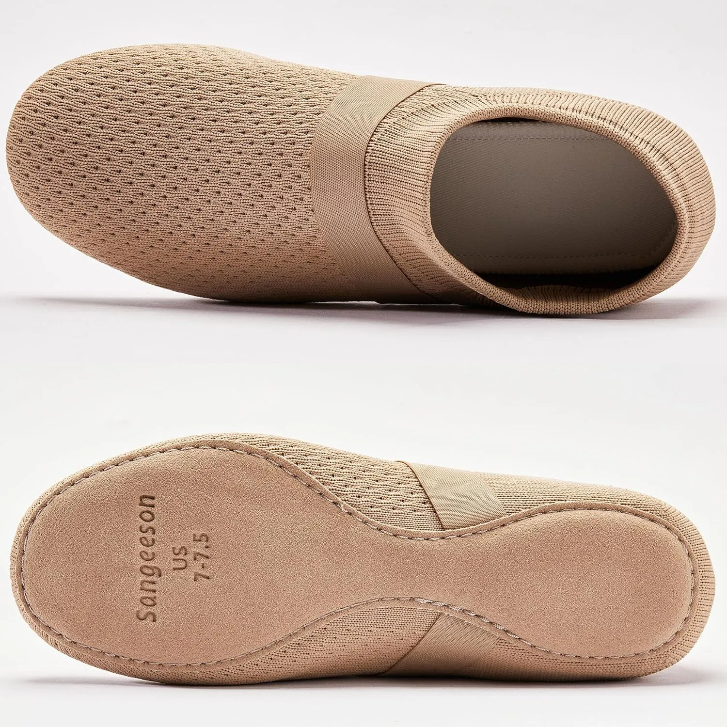 SANGEESON Slip-on Jazz Shoes for Women and Men's Lightweight Breathable Dance Shoes