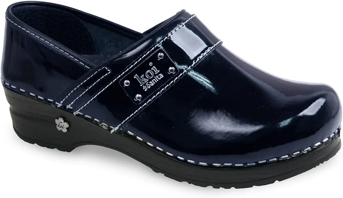 Sanita Lindsey Patent Leather Clogs for Women - Arch Support, Durable, APMA-Approved Slip-On Shoes