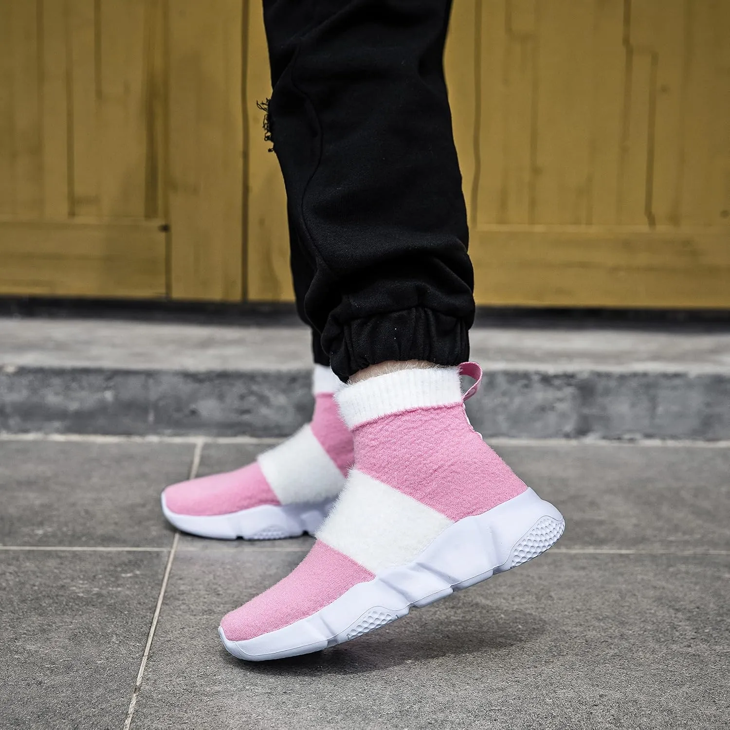 Santiro Boys Girls Sock Shoes High Tops Breathable Knit Slip On Shoes