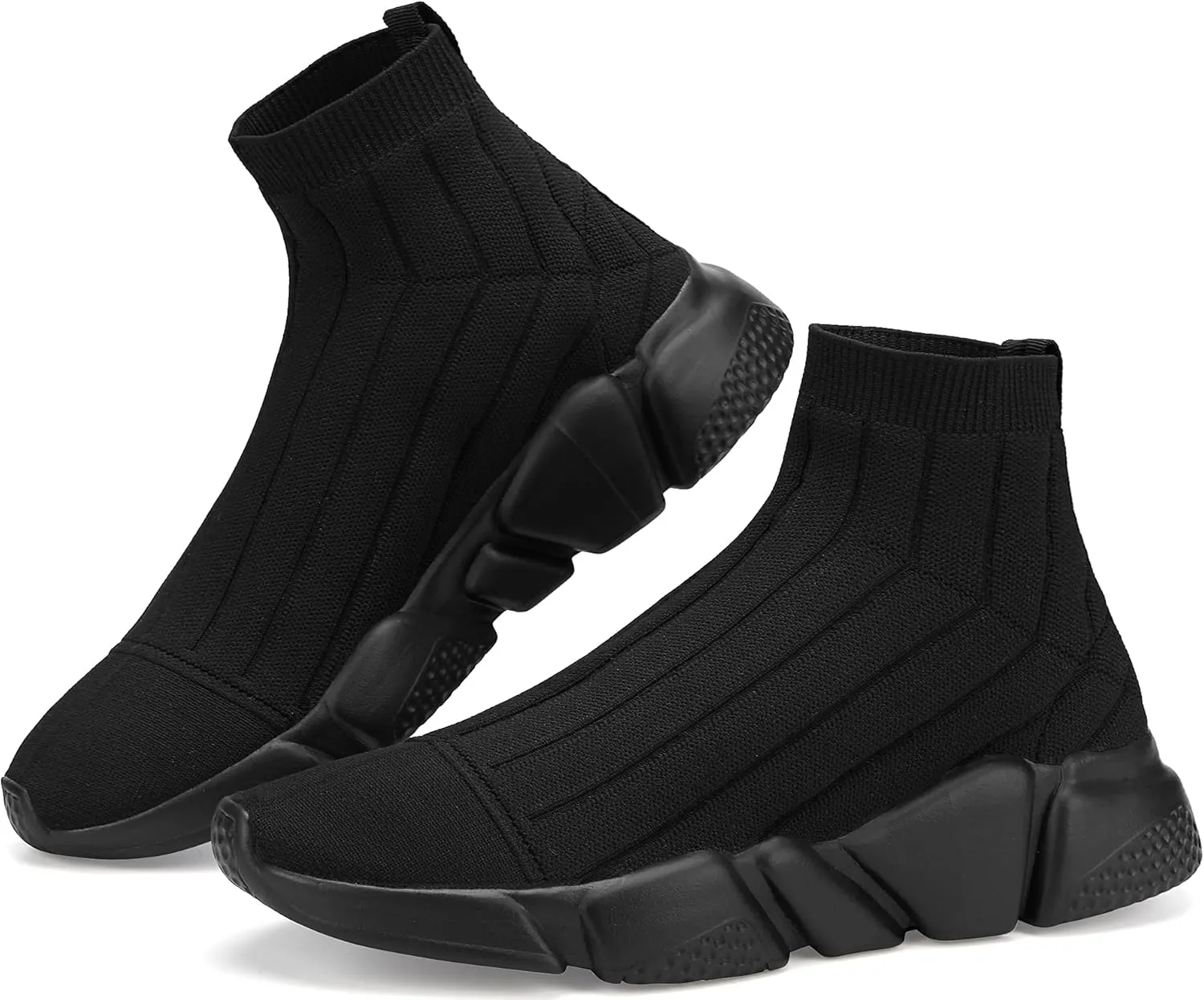 Santiro Mens High Top Sneakers Gym Breathable Tennis Running Walking Slip On Shoes