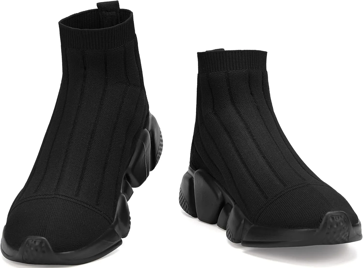 Santiro Mens High Top Sneakers Gym Breathable Tennis Running Walking Slip On Shoes