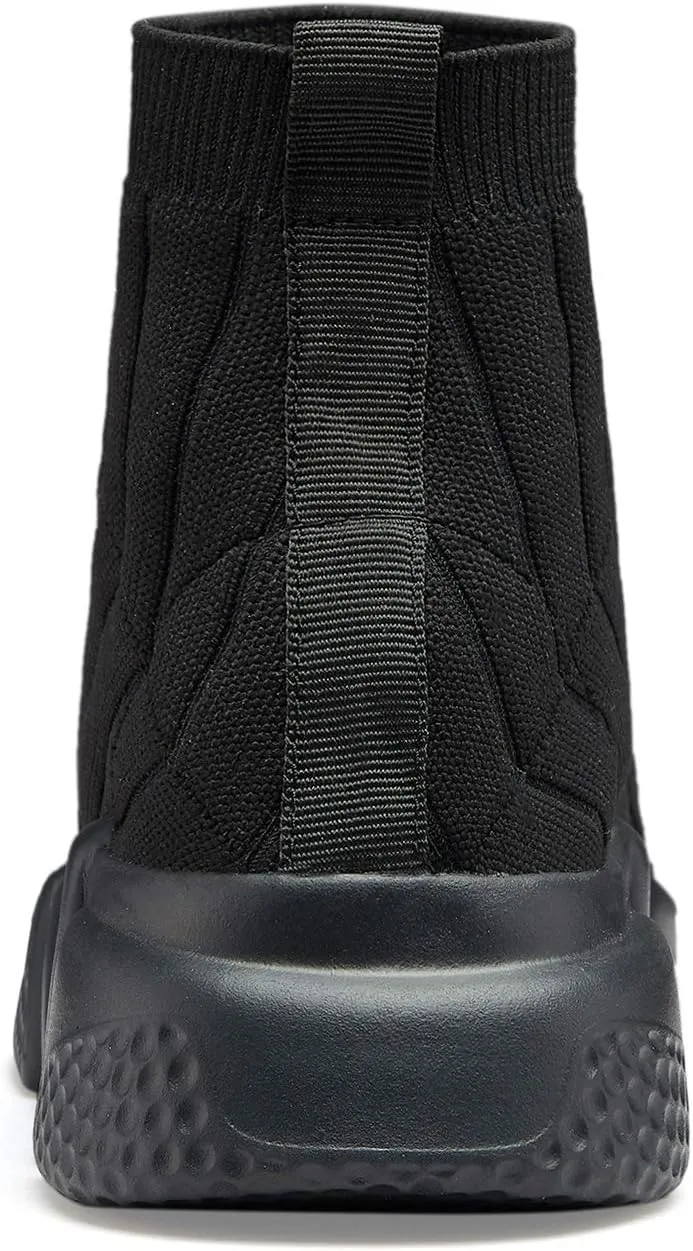 Santiro Mens High Top Sneakers Gym Breathable Tennis Running Walking Slip On Shoes