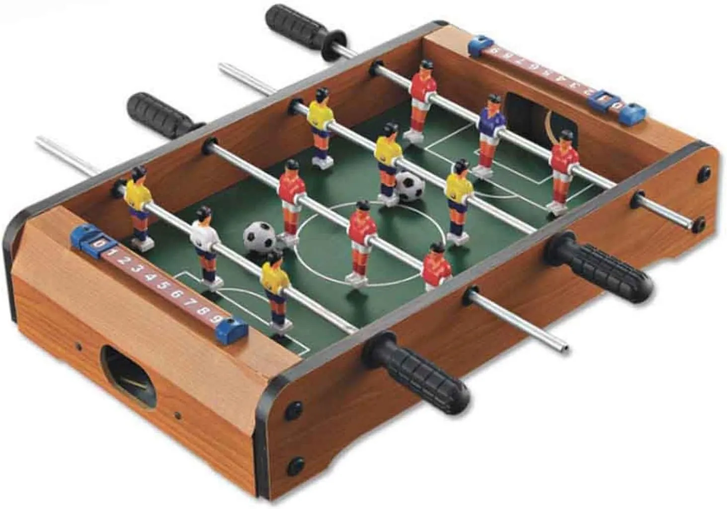 Saycker Table Foosball, Mini Football Table Soccer Tabletops Wood Football Table Top w/Footballs, Game Accessories for Kids Adults Family Night Parties Entertainment