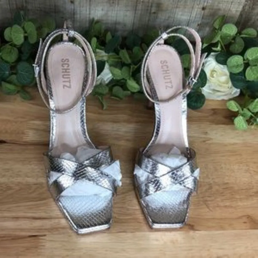 Schutz S-Ava Rose Leather Slingback Sandals 9