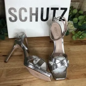 Schutz S-Ava Rose Leather Slingback Sandals 9