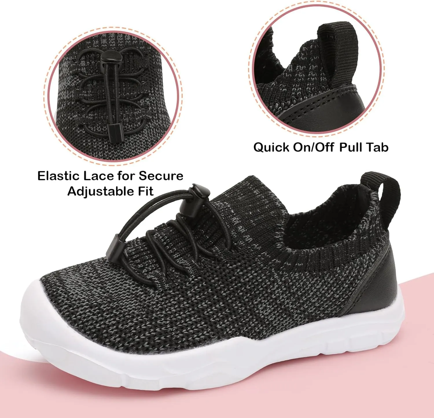 Scurtain Toddler Shoes Boys Girls Tennis Shoes Kids Barefoot Shoes Slip on Sneakers Breathable Walking Running Shoes