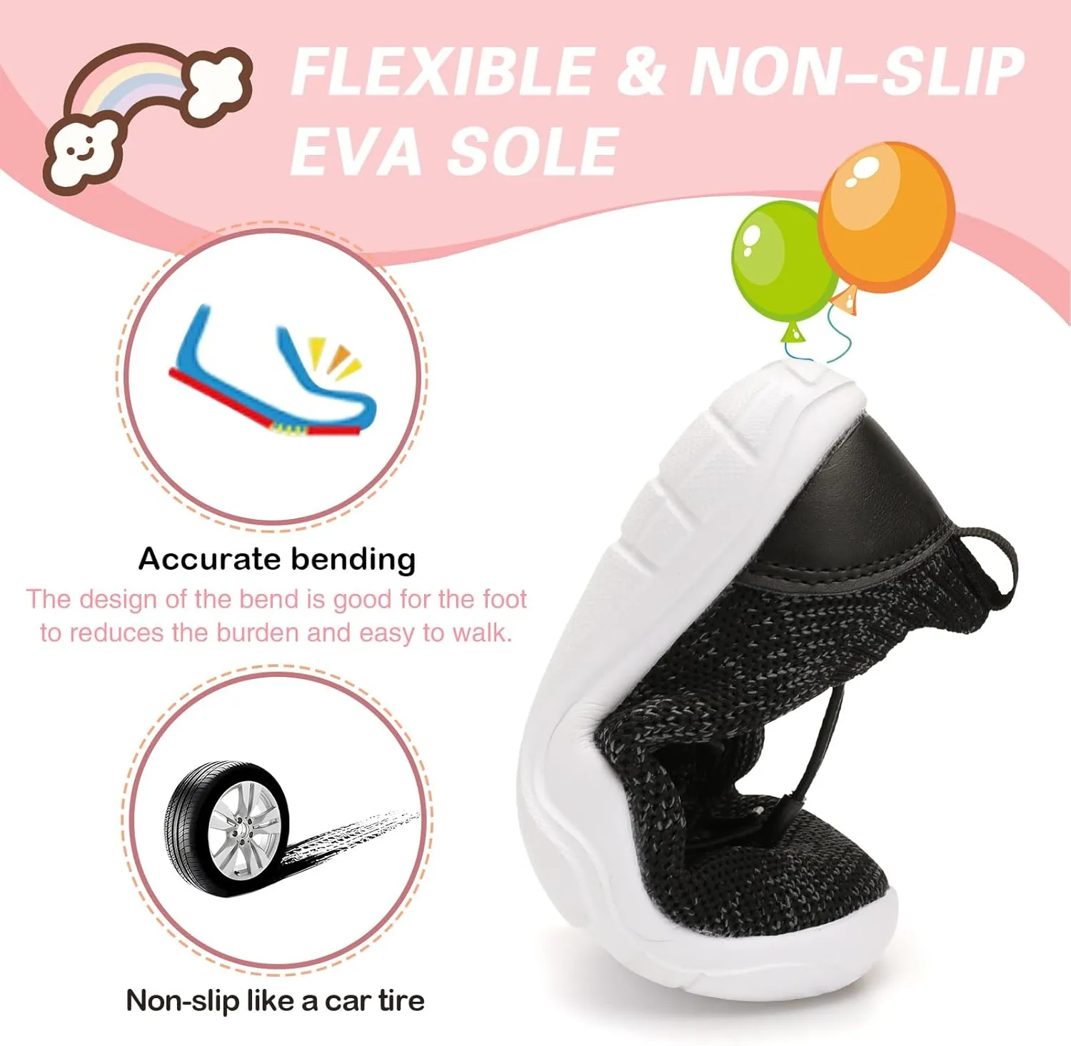 Scurtain Toddler Shoes Boys Girls Tennis Shoes Kids Barefoot Shoes Slip on Sneakers Breathable Walking Running Shoes