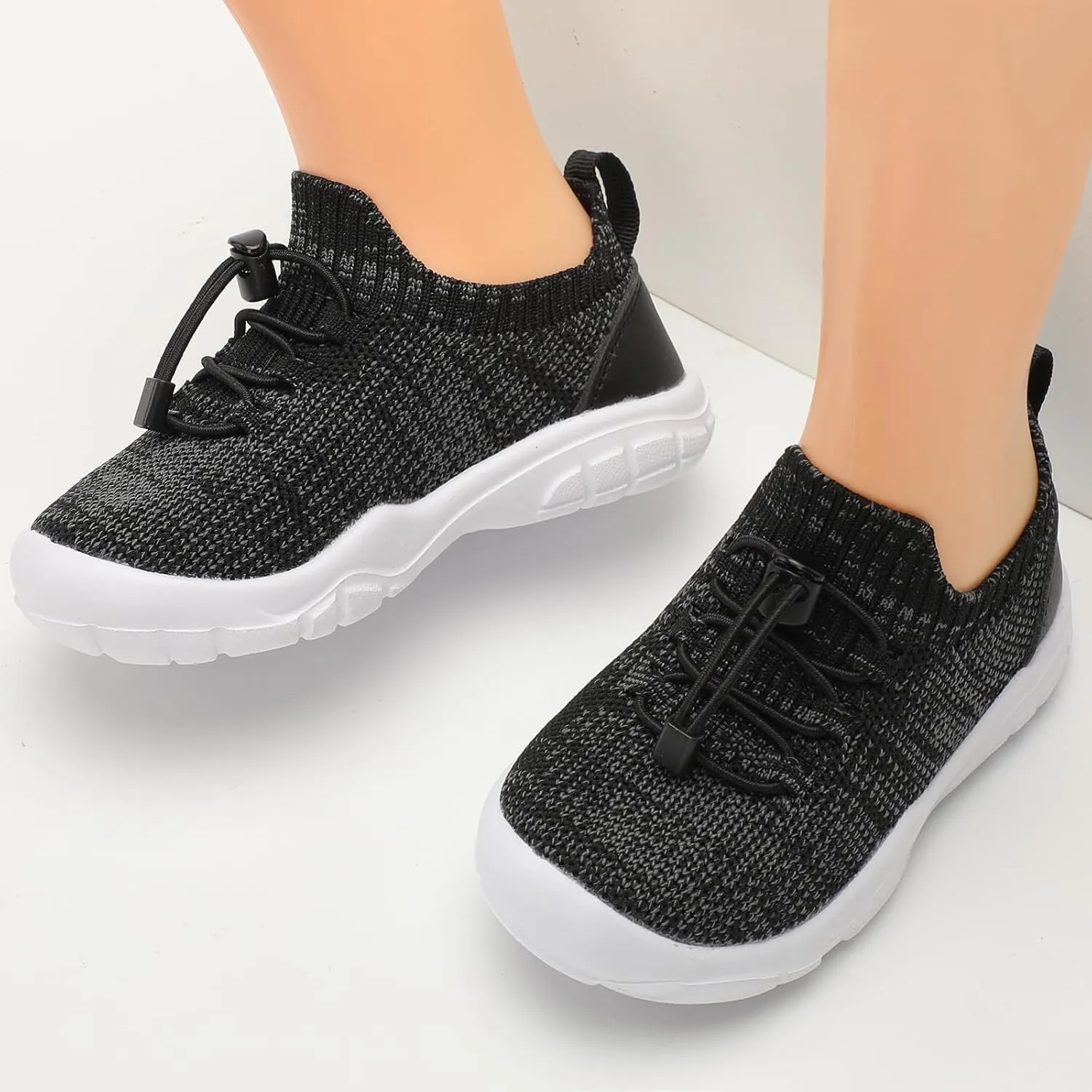 Scurtain Toddler Shoes Boys Girls Tennis Shoes Kids Barefoot Shoes Slip on Sneakers Breathable Walking Running Shoes