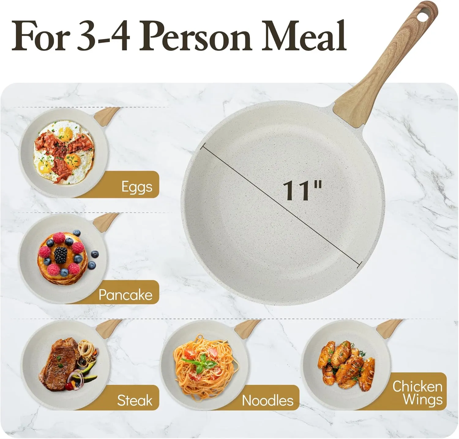 SENSARTE Nonstick Ceramic Frying Pan Skillet, 11 Inch Omelet Pan, Healthy Non Toxic Induction Compatible Egg Pan with Heat Resistant Handle, PTFE and PFAS-Free