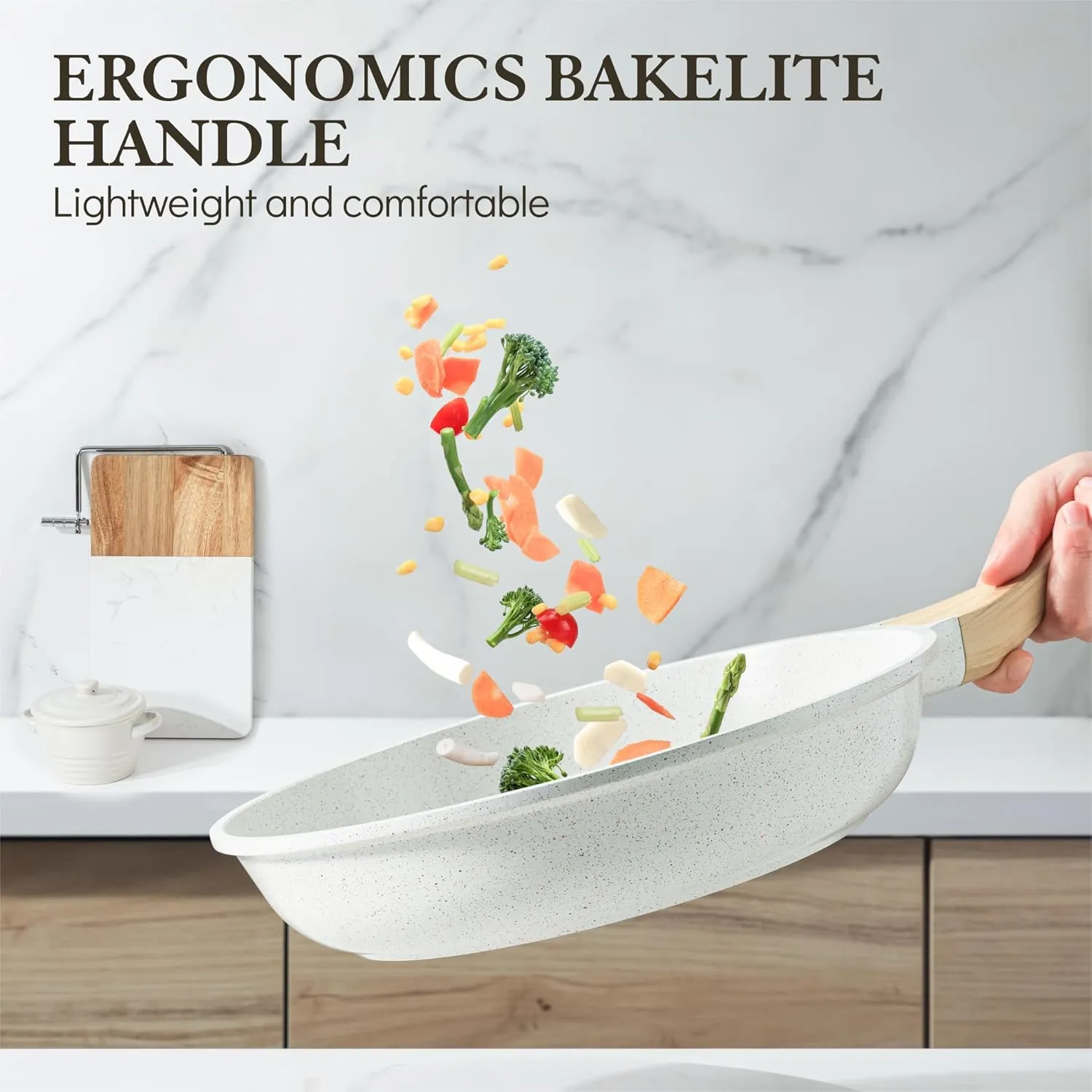 SENSARTE Nonstick Ceramic Frying Pan Skillet, 11 Inch Omelet Pan, Healthy Non Toxic Induction Compatible Egg Pan with Heat Resistant Handle, PTFE and PFAS-Free