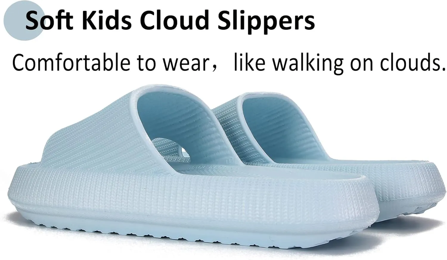 Sharllen Cloud Slides for Boys & Girls - Non-Slip House Slippers for Kids - Beach Slide Sandals in Black, White & Beige