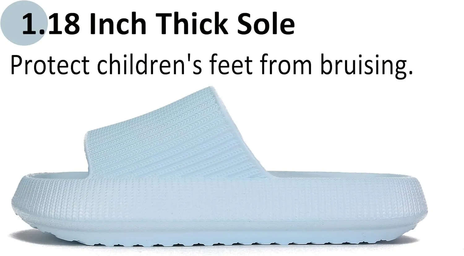 Sharllen Cloud Slides for Boys & Girls - Non-Slip House Slippers for Kids - Beach Slide Sandals in Black, White & Beige