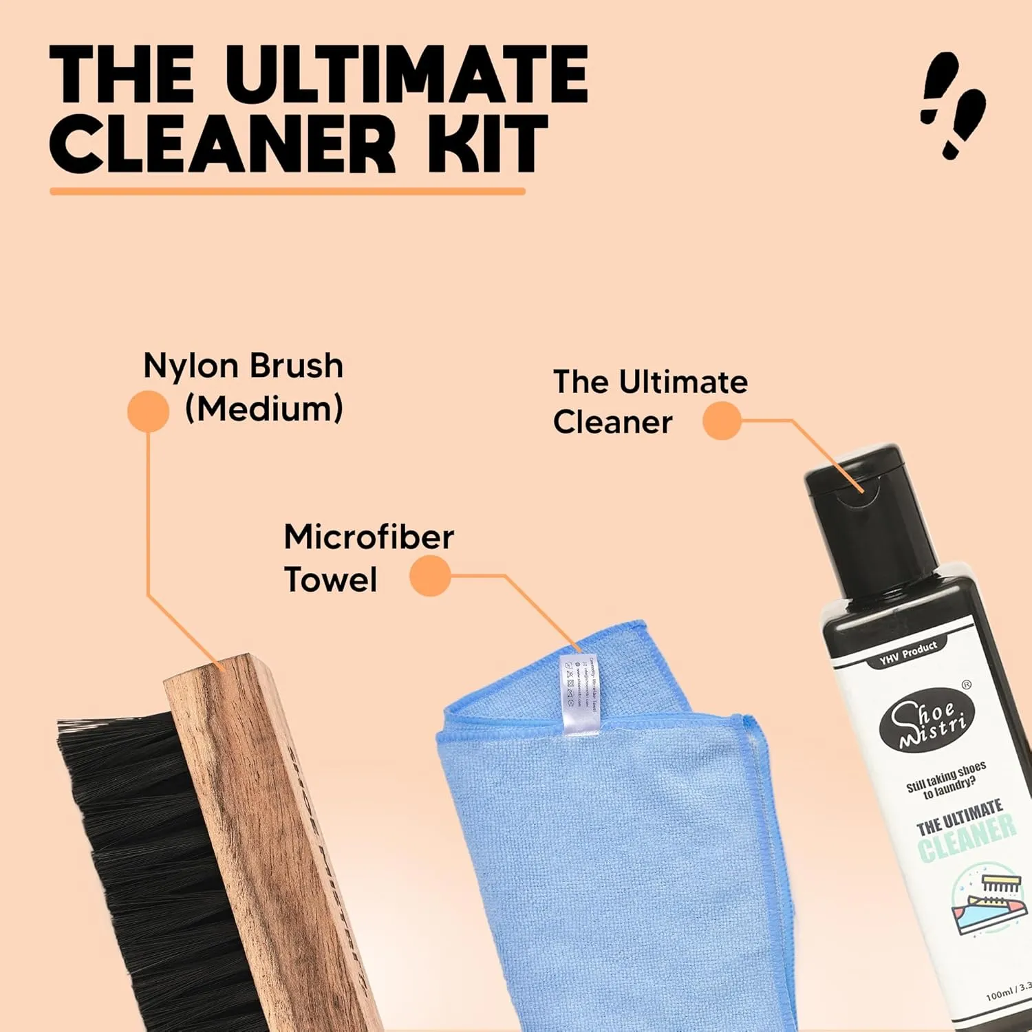 Shoe Ultimate Sneaker Cleaning Kit, Shoe Care Kit, White Shoe Cleaner Kit - Suitable for Suede, Nubuck, and other materials