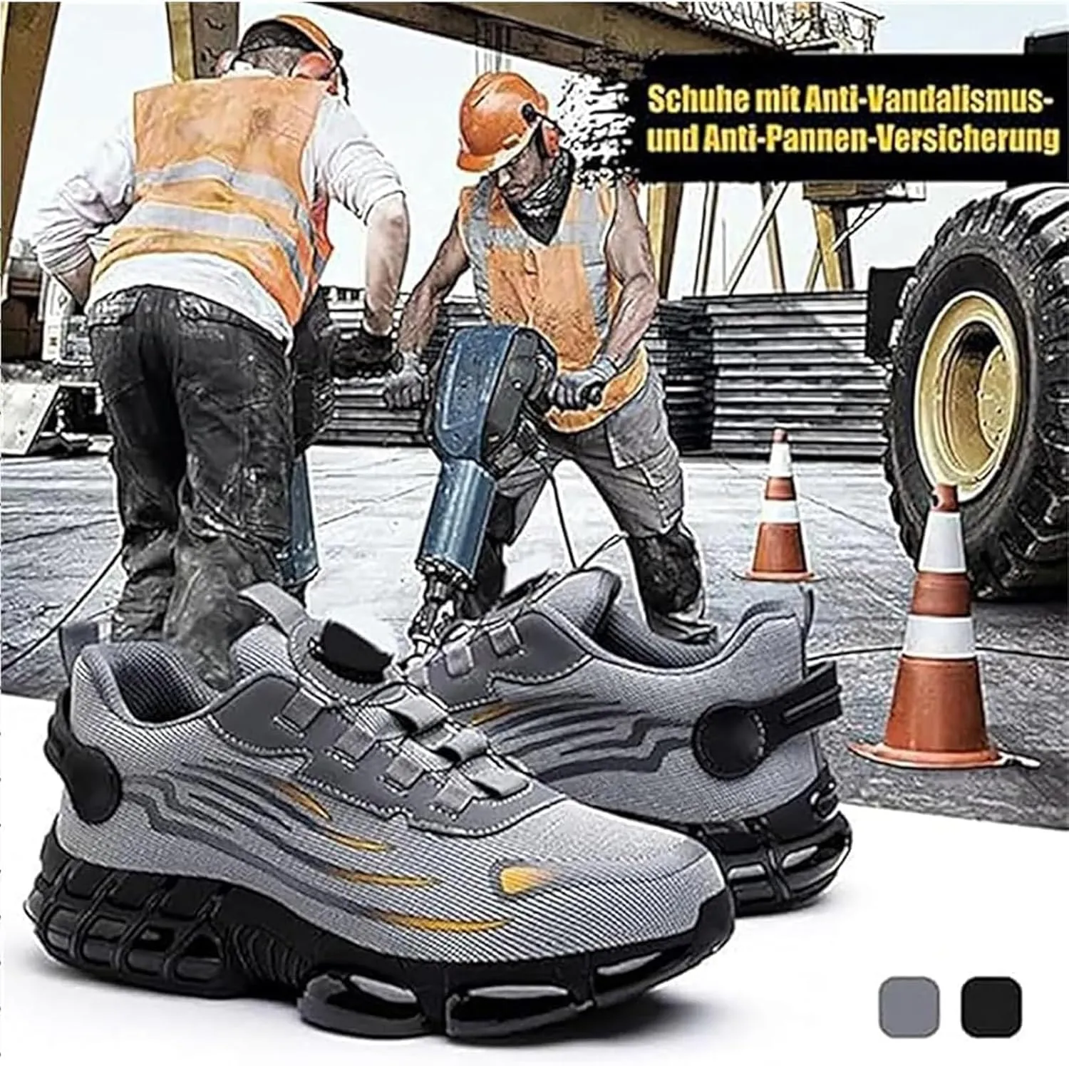 Shoes for Men, Steel Toe Power Trainers, Steel Toe Shoes, Puncture Proof Slip on Sneakers