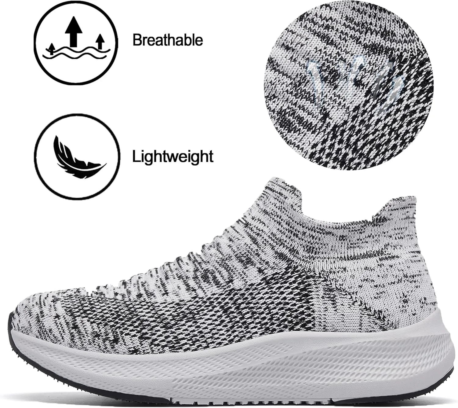 SHULOOK Womens Slip on Walking Shoes Comfort Lightweight Breathable Sock Shoe Non-Slip Mesh Casual Fashion Tennis Running Sneakers