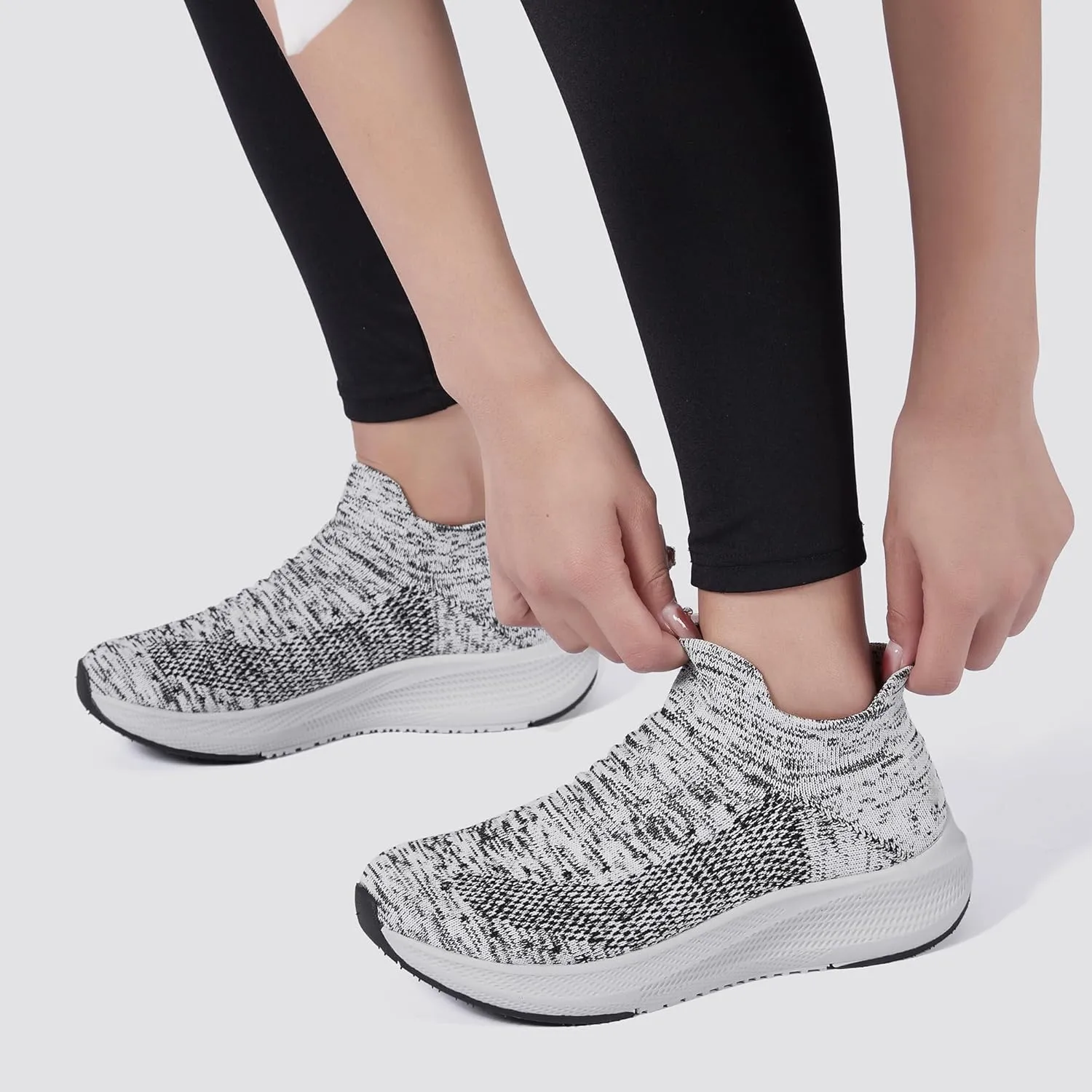 SHULOOK Womens Slip on Walking Shoes Comfort Lightweight Breathable Sock Shoe Non-Slip Mesh Casual Fashion Tennis Running Sneakers
