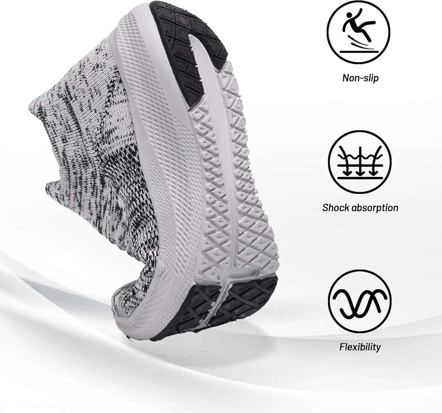 SHULOOK Womens Slip on Walking Shoes Comfort Lightweight Breathable Sock Shoe Non-Slip Mesh Casual Fashion Tennis Running Sneakers
