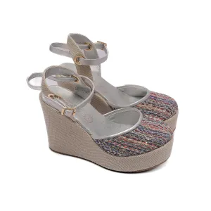 Silver Ankle Straps Heels