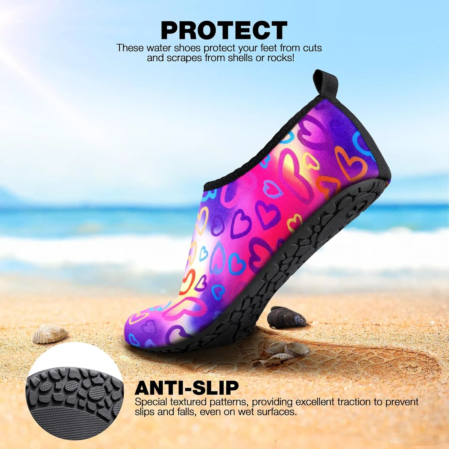 SIMARI Water Shoes Women Men Aqua Socks Beach Barefoot Quick Drying Aqua Aerobics Swim Pool Non Slip Outdoor Travel Essentials Surf River Lake Snorkeling Kayak Yoga Adult Youth