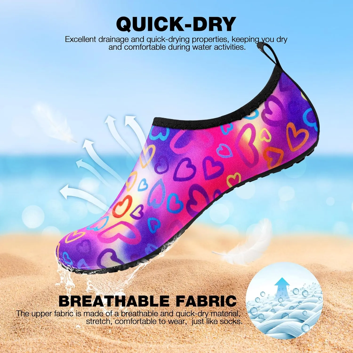 SIMARI Water Shoes Women Men Aqua Socks Beach Barefoot Quick Drying Aqua Aerobics Swim Pool Non Slip Outdoor Travel Essentials Surf River Lake Snorkeling Kayak Yoga Adult Youth