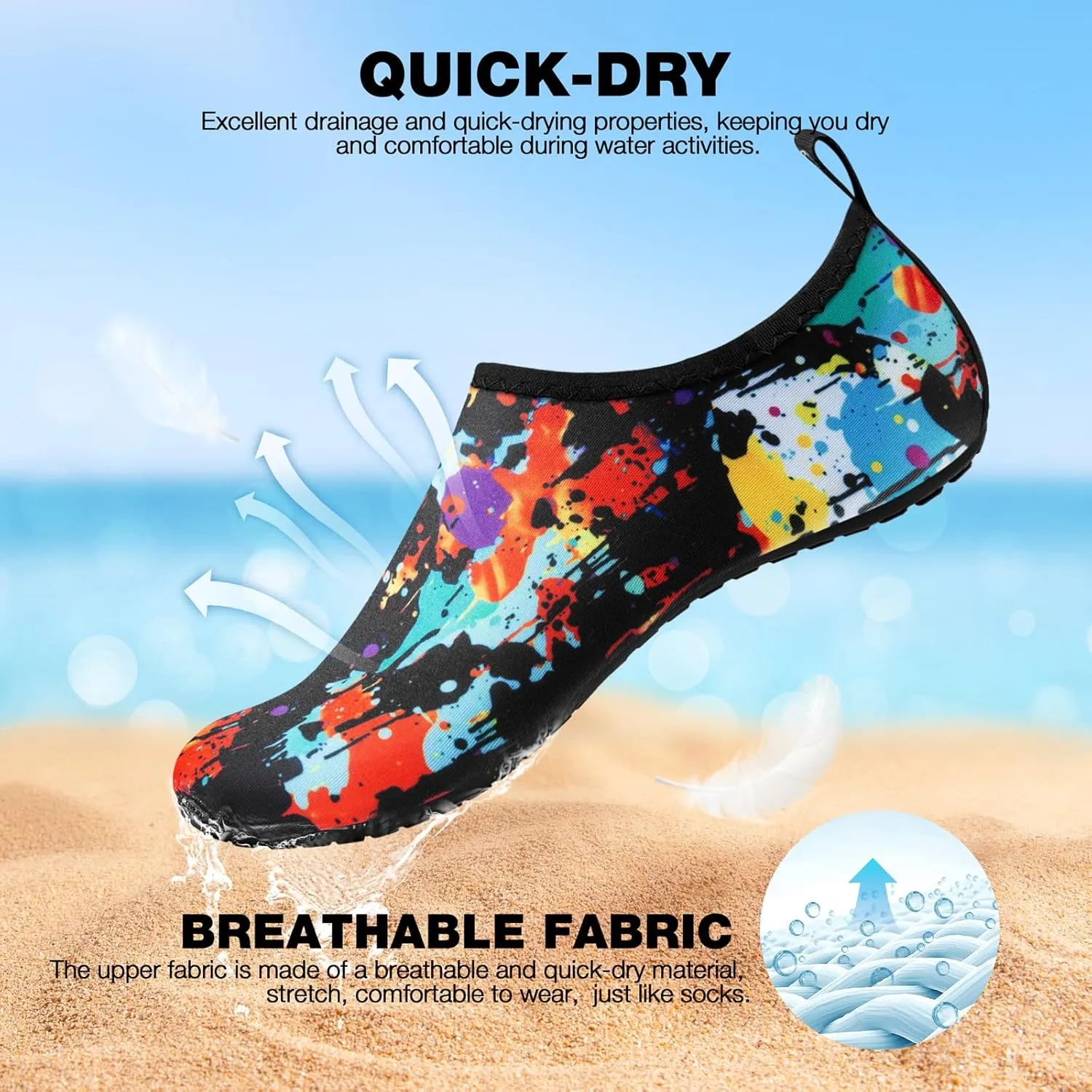 SIMARI Water Shoes Women Men Aqua Socks Beach Barefoot Quick Drying Aqua Aerobics Swim Pool Non Slip Outdoor Travel Essentials Surf River Lake Snorkeling Kayak Yoga Adult Youth