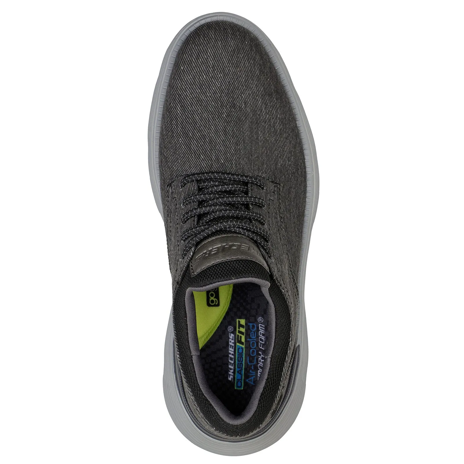 Skechers Mens Garza Romano Black Canvas Slip On Shoes