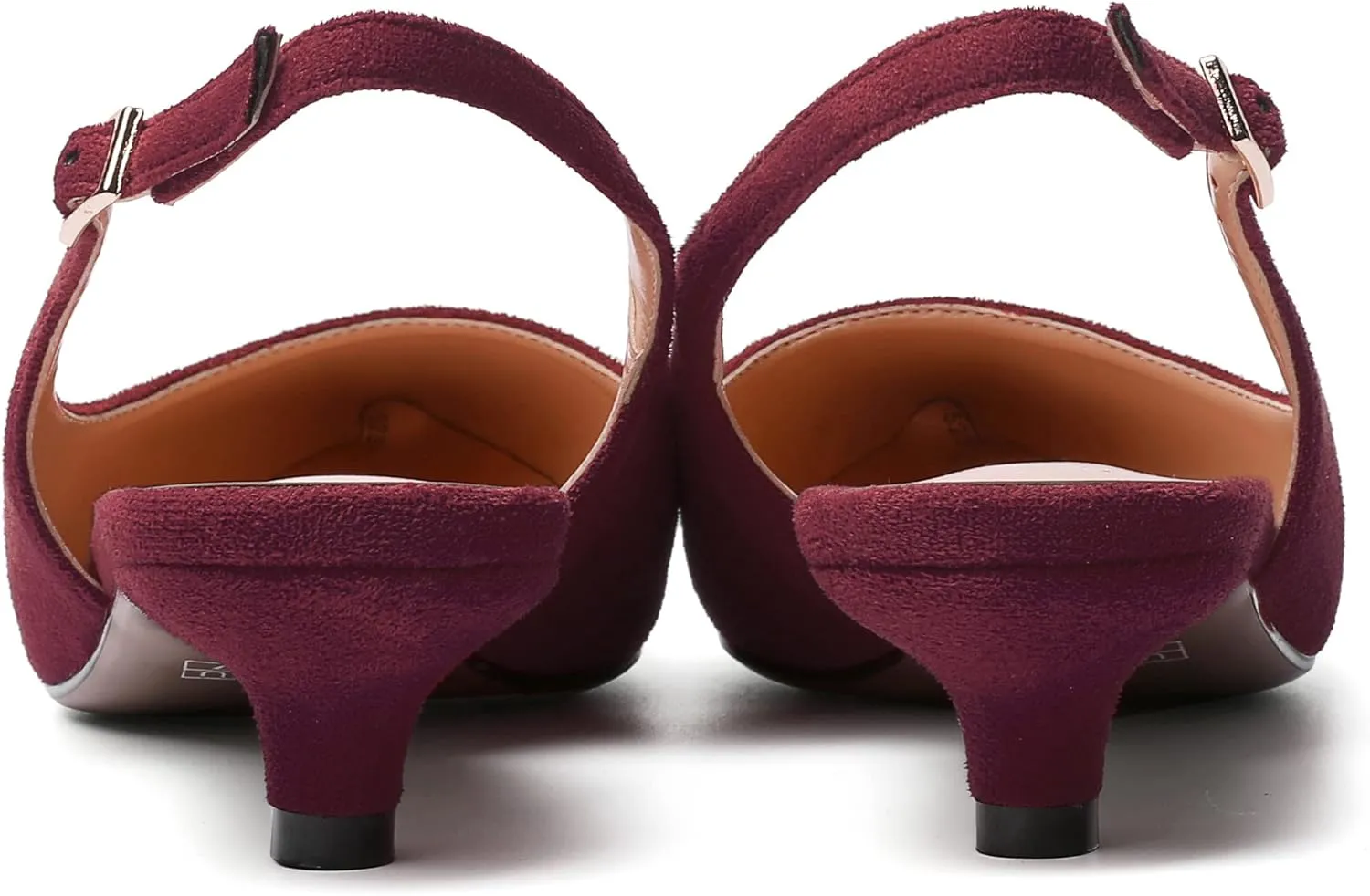SKYSTERRY Womens Casual Pointed Toe Suede Slip On Wedding Slingback Kitten Low Heel Pumps Shoes 1.5 Inch