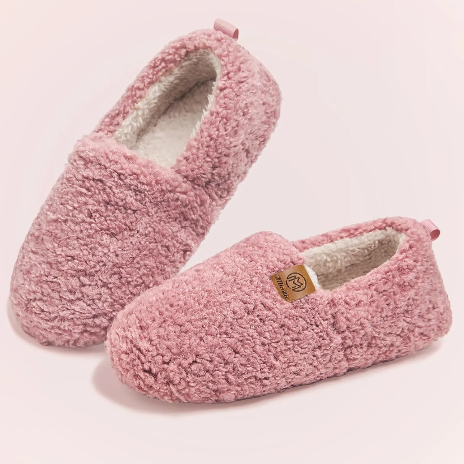 Slippers For Women House Winter Warm With Memory Foam Indoor Fuzzy Cute Comfort Fleece Lining Anti-Skid Soft Loafer Shoes