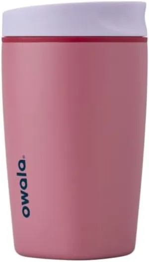 SmoothSip Slider Insulated Stainless Steel Coffee Tumbler, Reusable Iced Coffee Cup, Hot Coffee Travel Mug, BPA Free 12 oz, Purple/Pink (Crochet Queen)