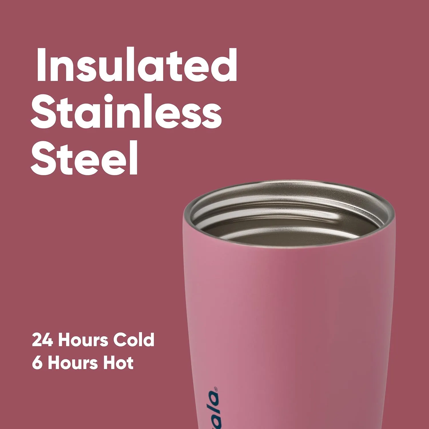 SmoothSip Slider Insulated Stainless Steel Coffee Tumbler, Reusable Iced Coffee Cup, Hot Coffee Travel Mug, BPA Free 12 oz, Purple/Pink (Crochet Queen)