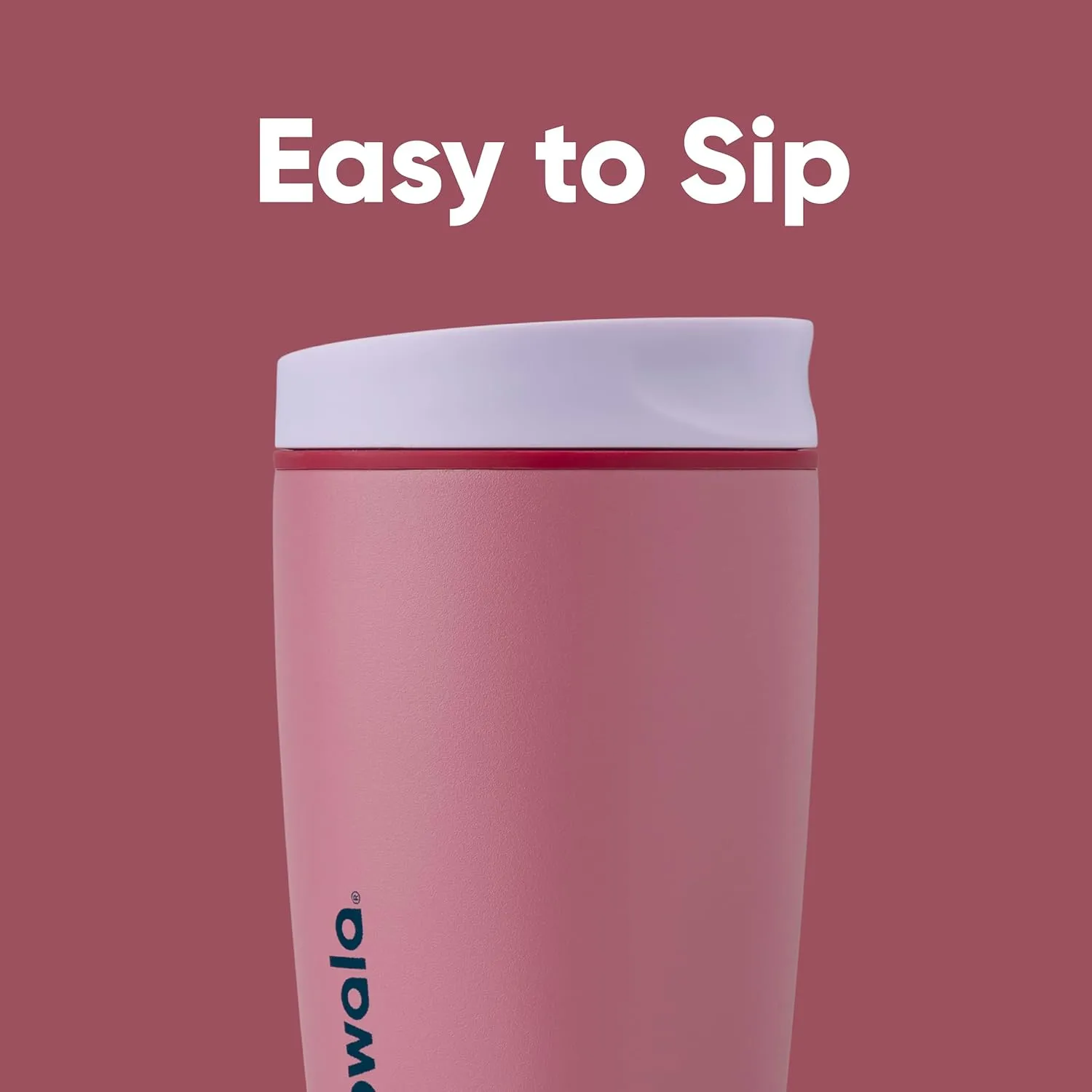 SmoothSip Slider Insulated Stainless Steel Coffee Tumbler, Reusable Iced Coffee Cup, Hot Coffee Travel Mug, BPA Free 12 oz, Purple/Pink (Crochet Queen)