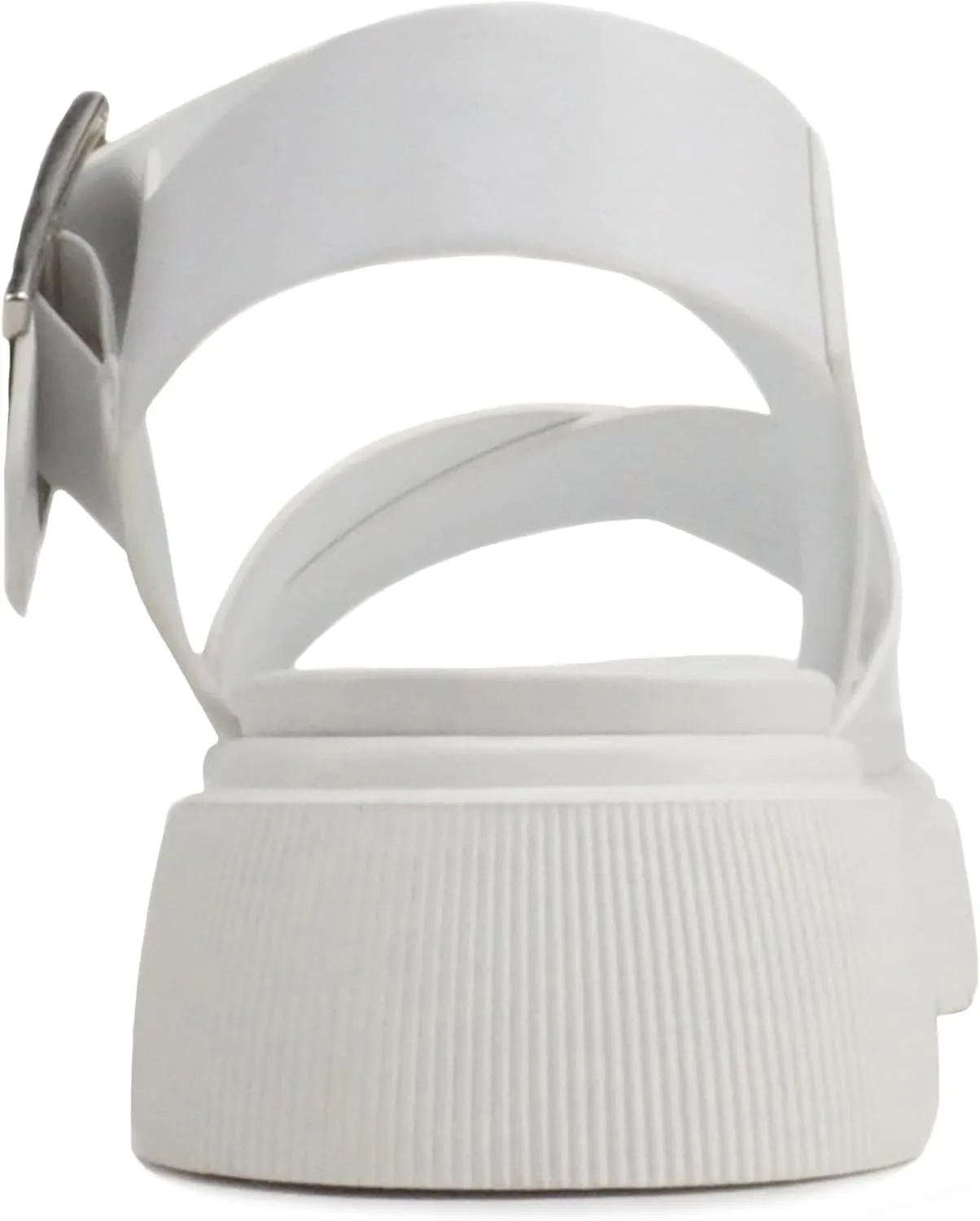 Soda “Carter” ~ Women Open Round Toe Crisscross Upper Lug Sole Platform Sandal with Adjustable Ankle Strap