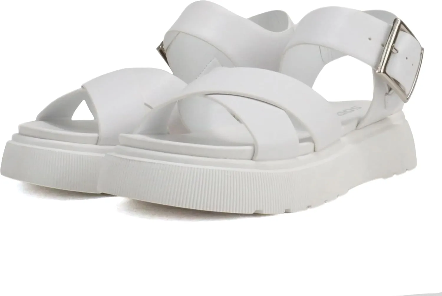 Soda “Carter” ~ Women Open Round Toe Crisscross Upper Lug Sole Platform Sandal with Adjustable Ankle Strap