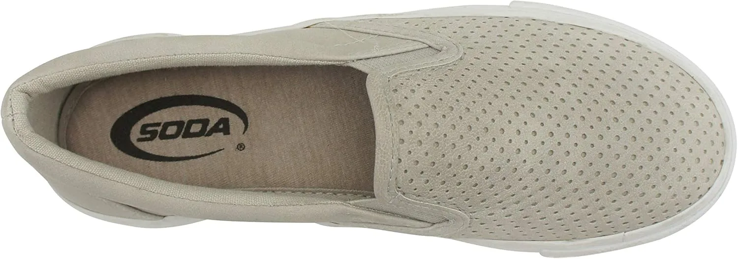 Soda Croft ~ Slip On Perforated Double Layer Foam Padded Cushion Sock Fashion Sneakers