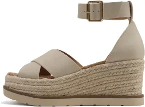 Soda “Fabian” ~ Women Square Toe Closed Back Counter Crisscross Band Platform Espadrille Wedge Sandals with Adjustable Ankle Strap