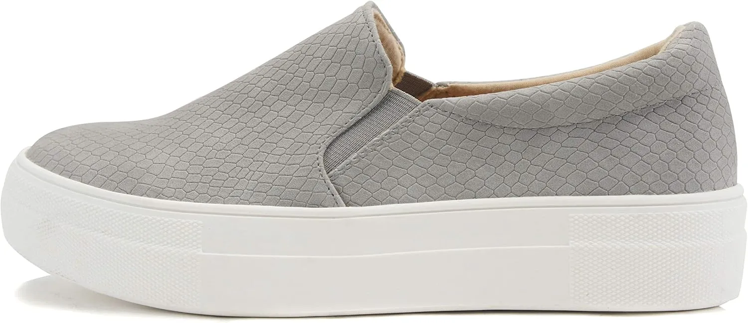 Soda Hike ~ Slip On Double Layer Foam Padded Cushion Sock Fashion Sneakers (Grey Cobra, Numeric_6)