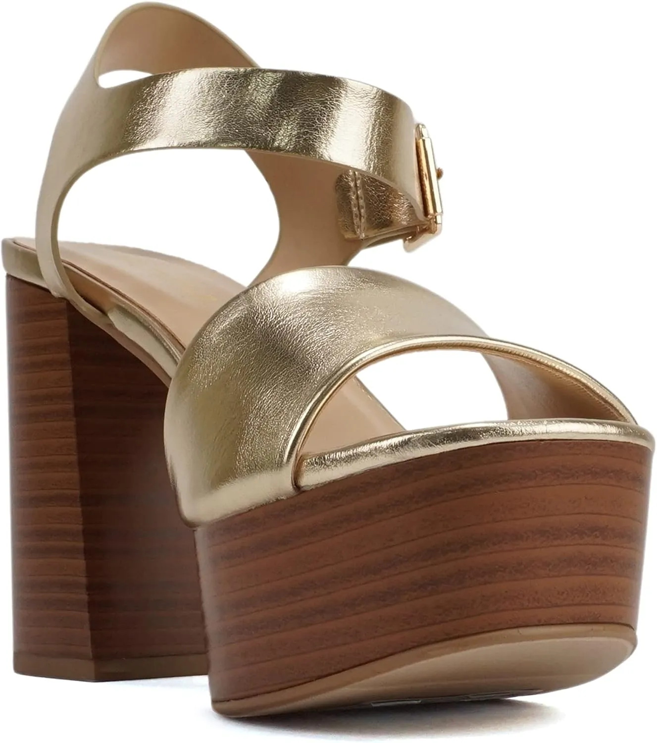 Soda “OPTIONS” ~ Women Open Square Toe Single Band Ankle Strap Buckle Platform High Heel Sandal