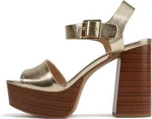 Soda “OPTIONS” ~ Women Open Square Toe Single Band Ankle Strap Buckle Platform High Heel Sandal