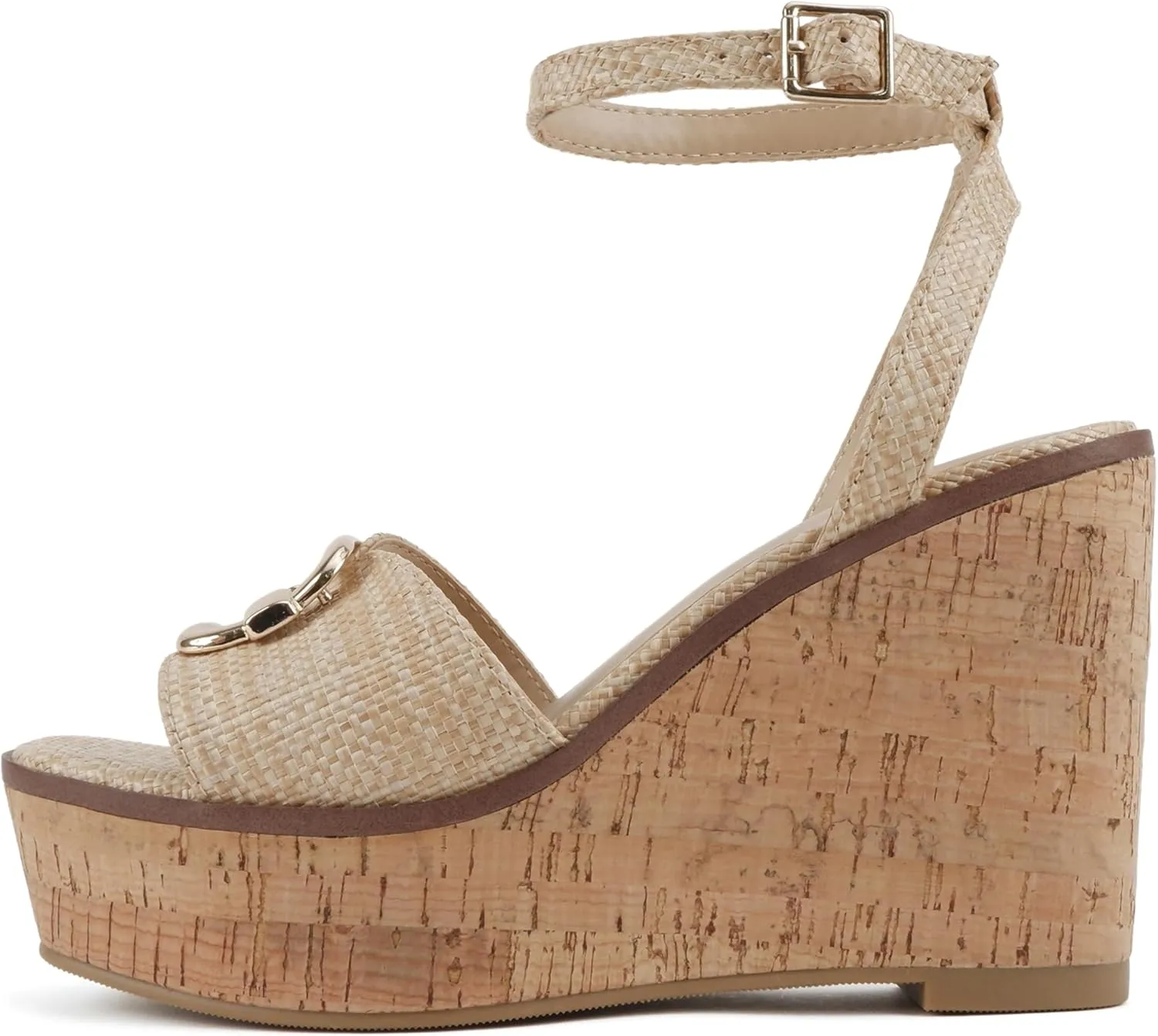 Soda “Teens” ~ Women Open Square Toe Single Band Wedge Sandal with Adjustable Ankle Strap