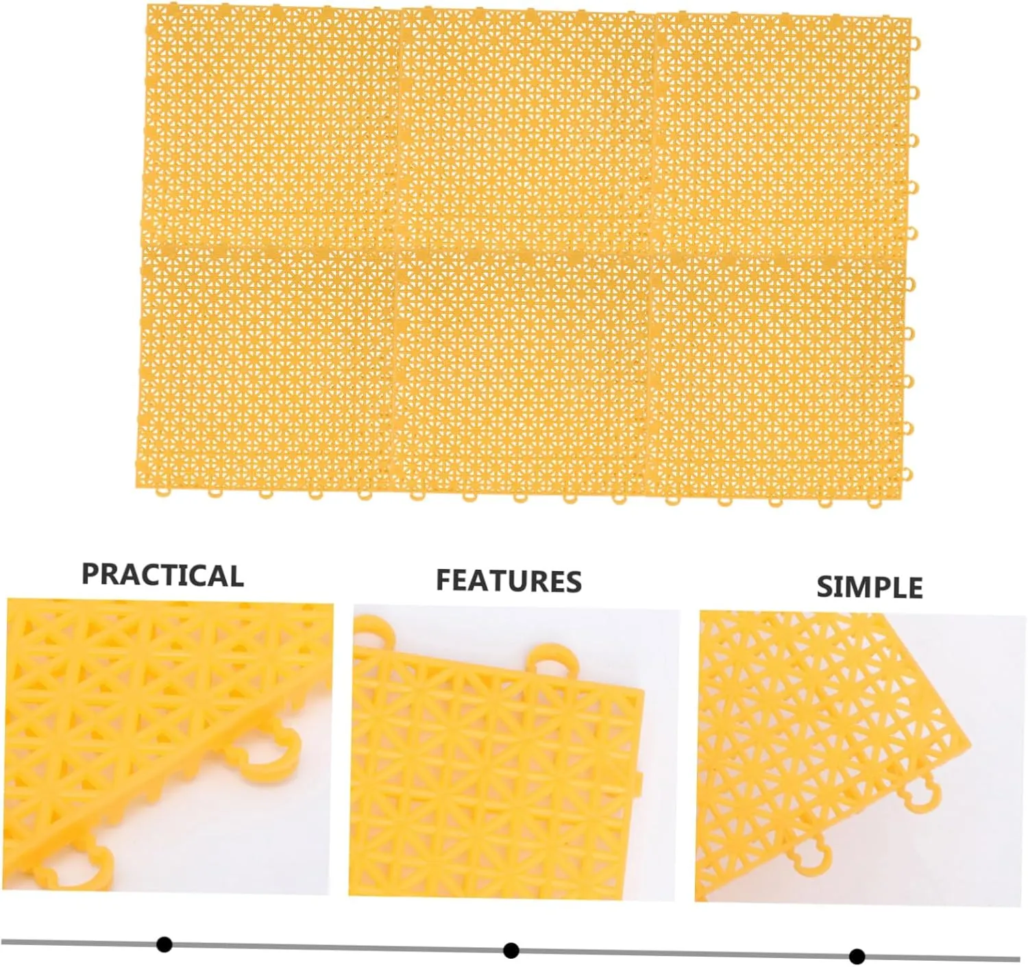 Sosoport 6pcs Non- Outdoor Ground Cover Splicing Floor Pad for Playground Garden and Swimming Pool -skidding Safety Mat Versatile Flooring