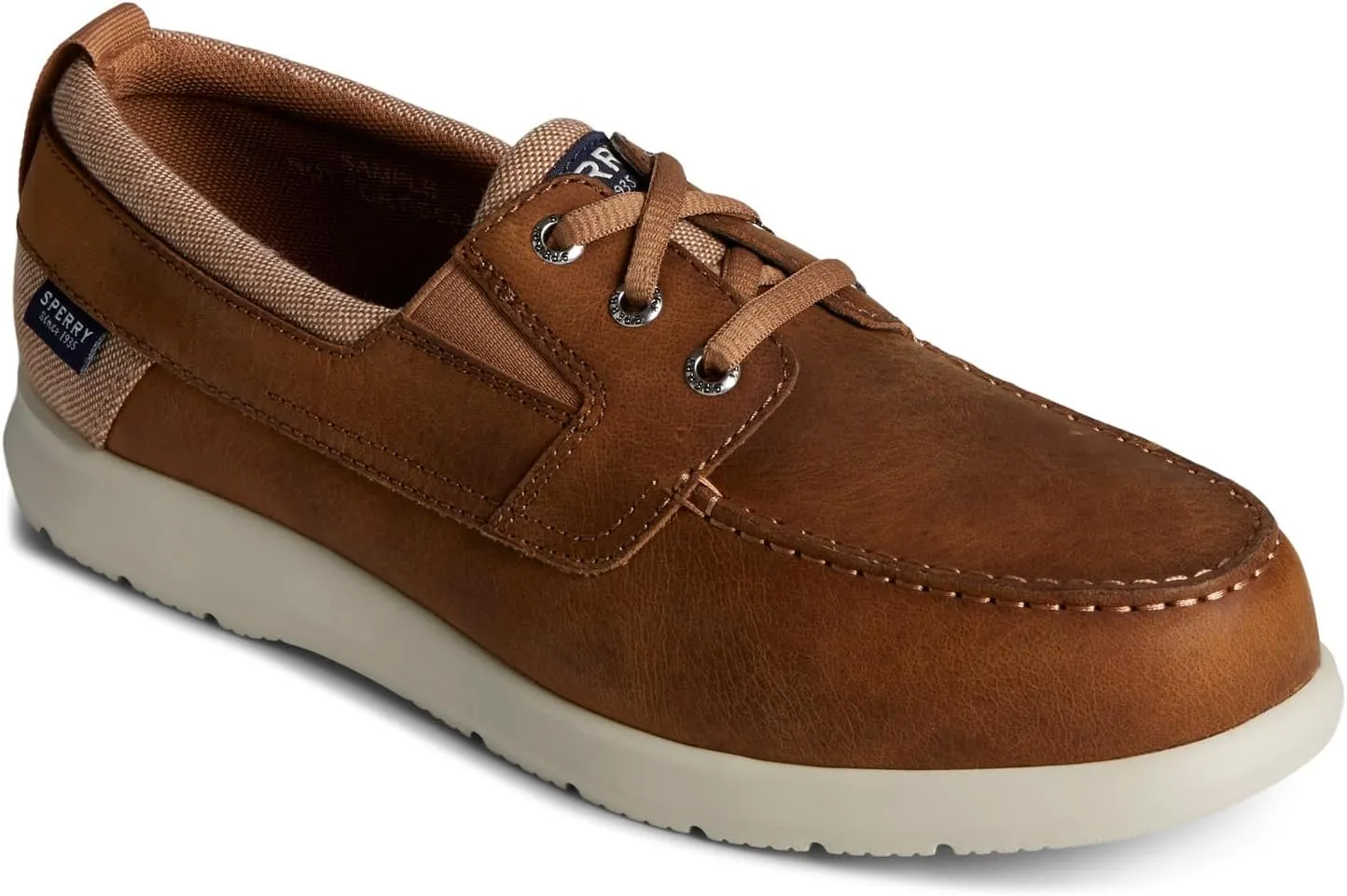Sperry Men's, Bowrider Plushstep 3-Eye Slip-On Tan Leather