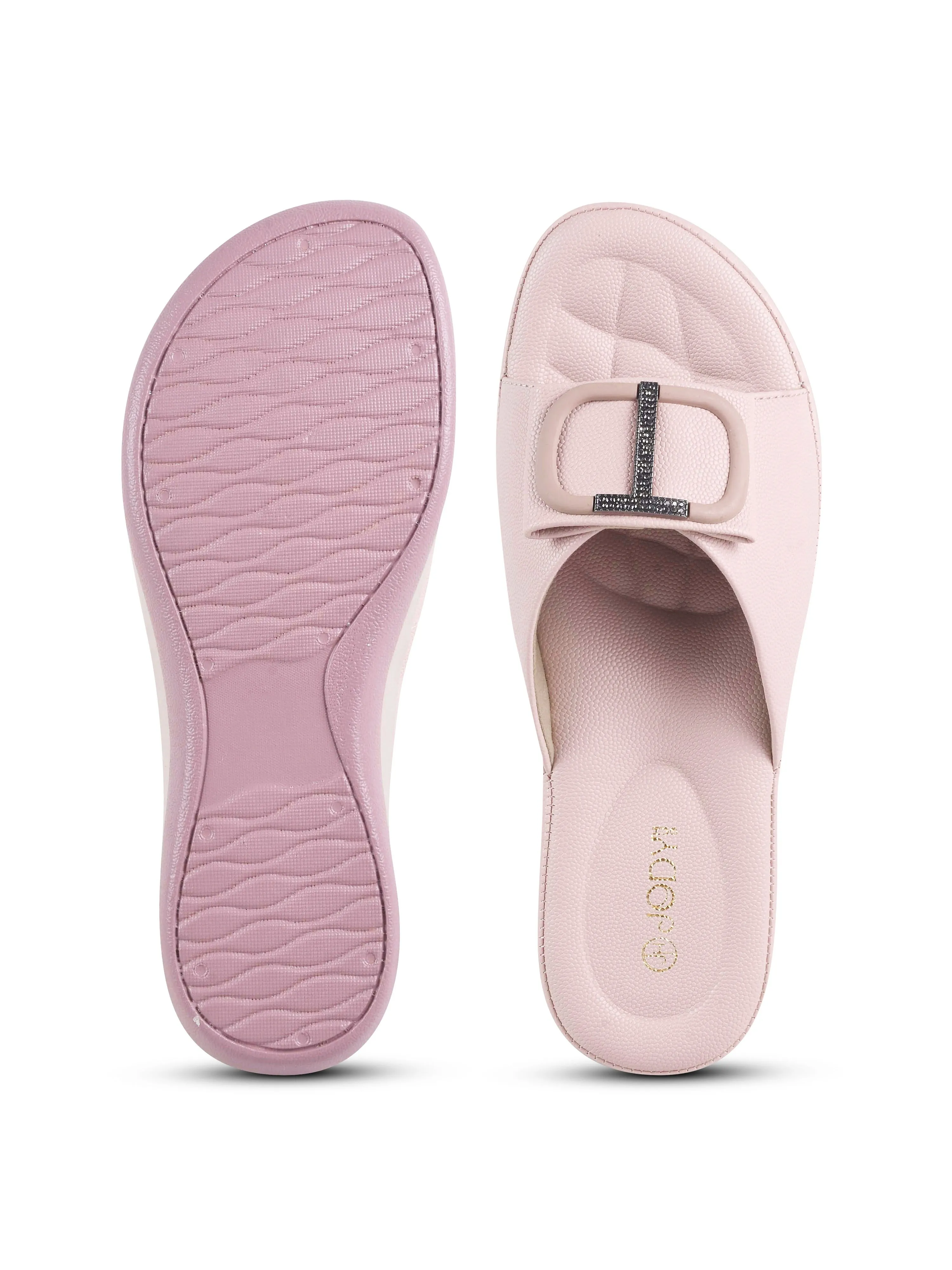 Square Buckle Slip-On Slippers