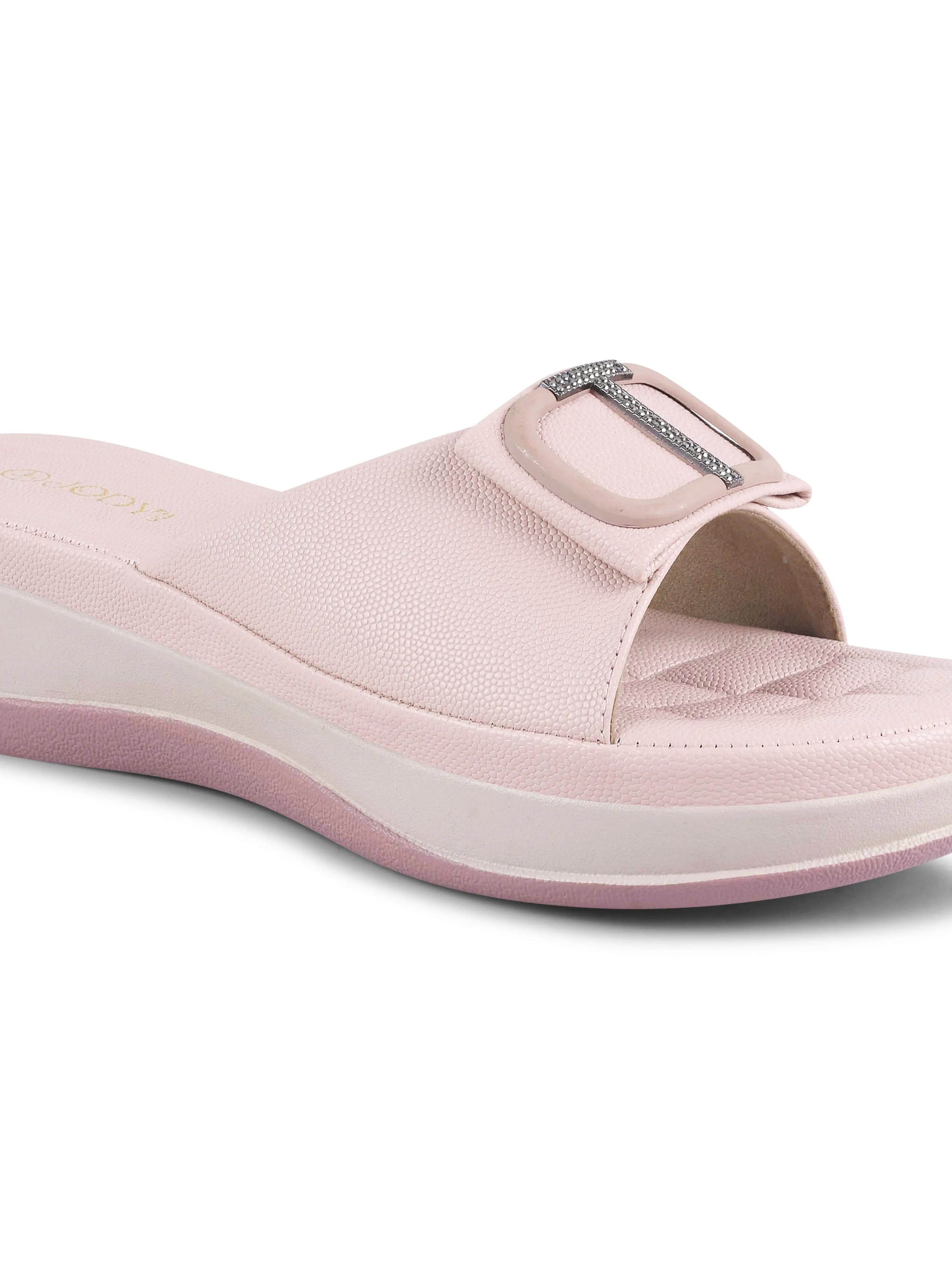 Square Buckle Slip-On Slippers