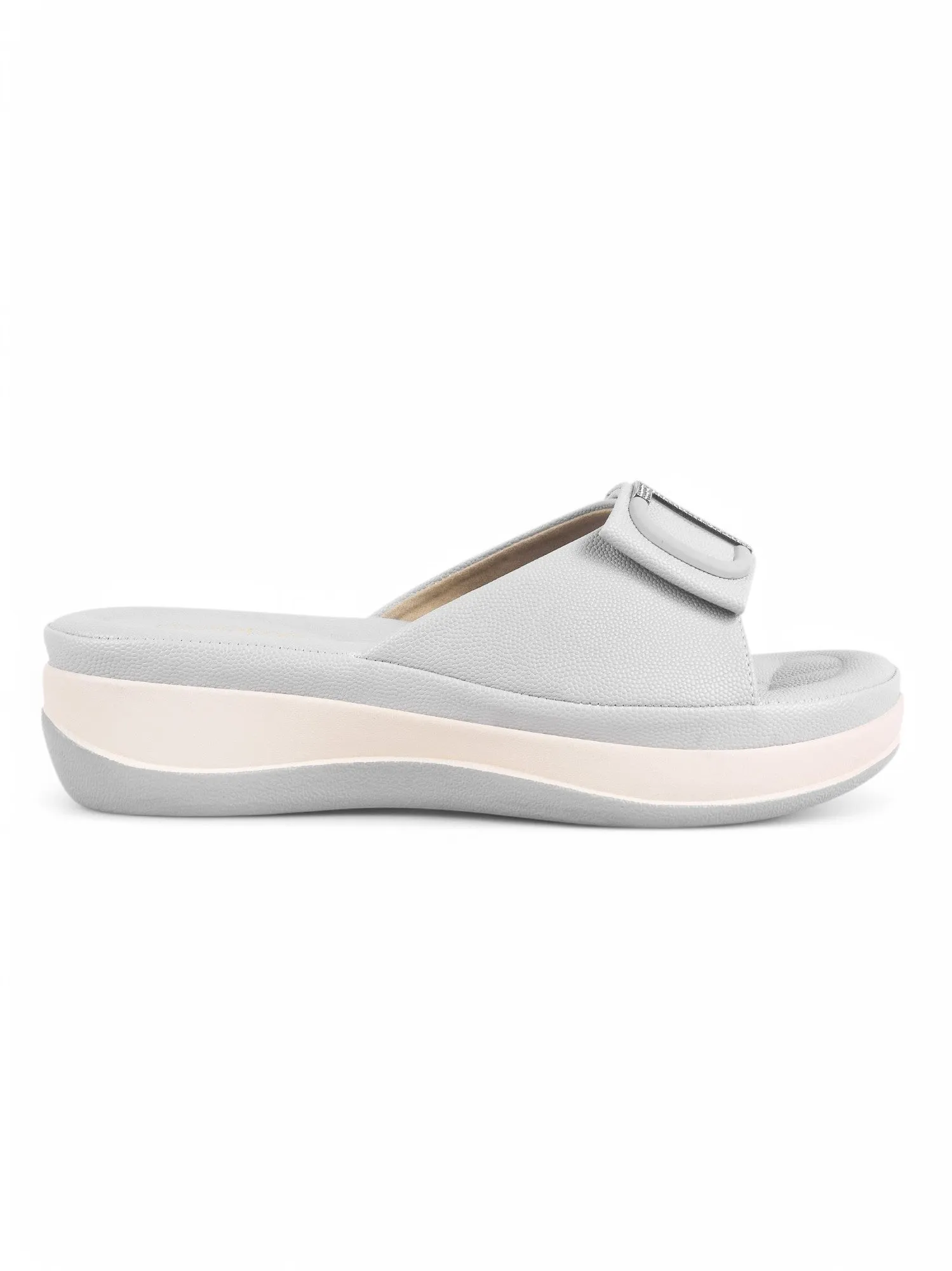 Square Buckle Slip-On Slippers