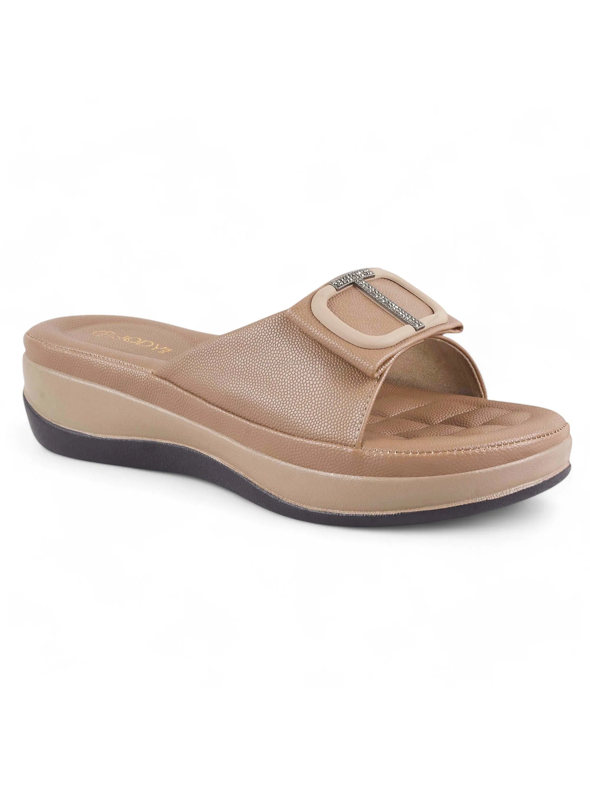 Square Buckle Slip-On Slippers