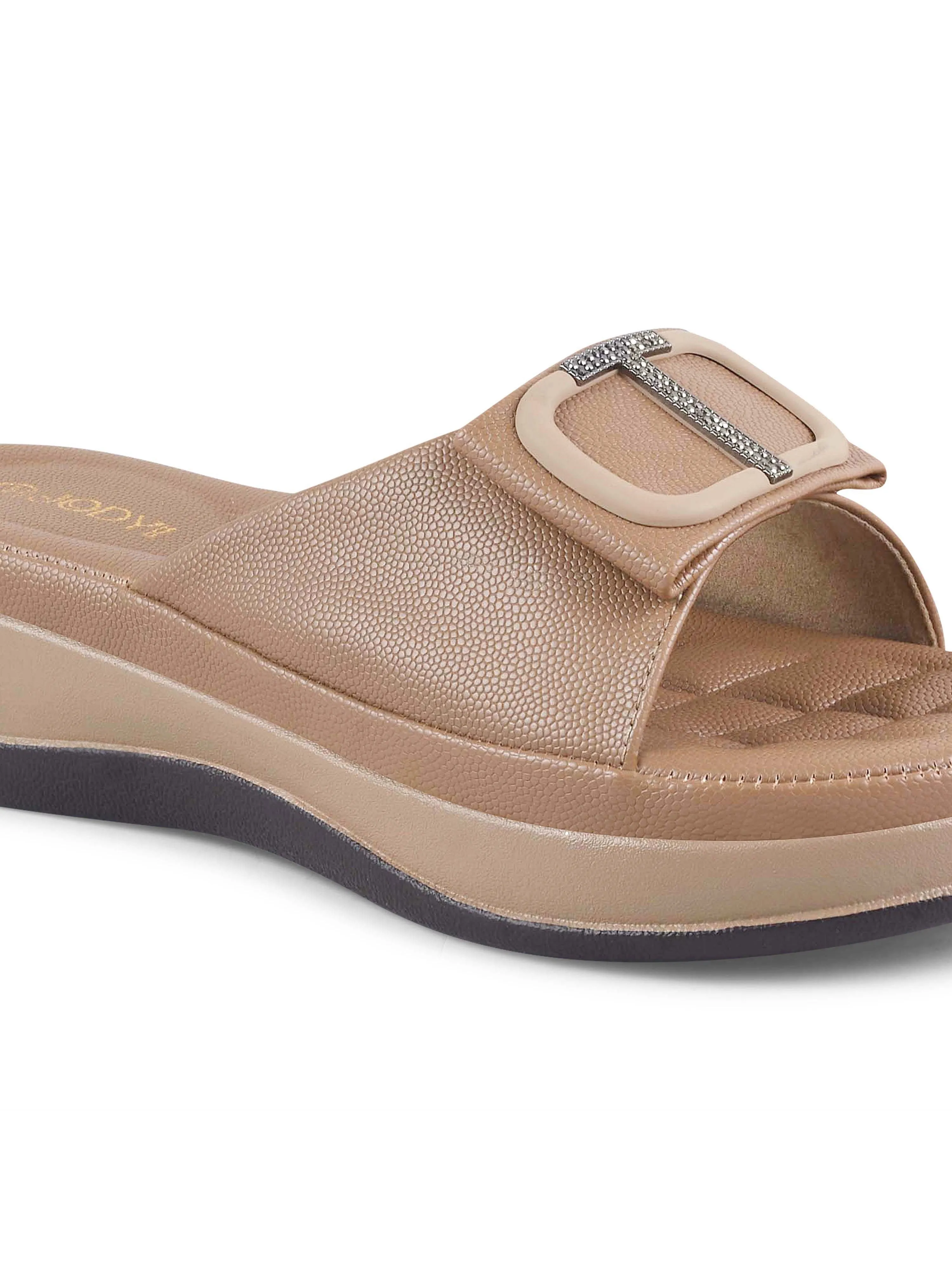 Square Buckle Slip-On Slippers