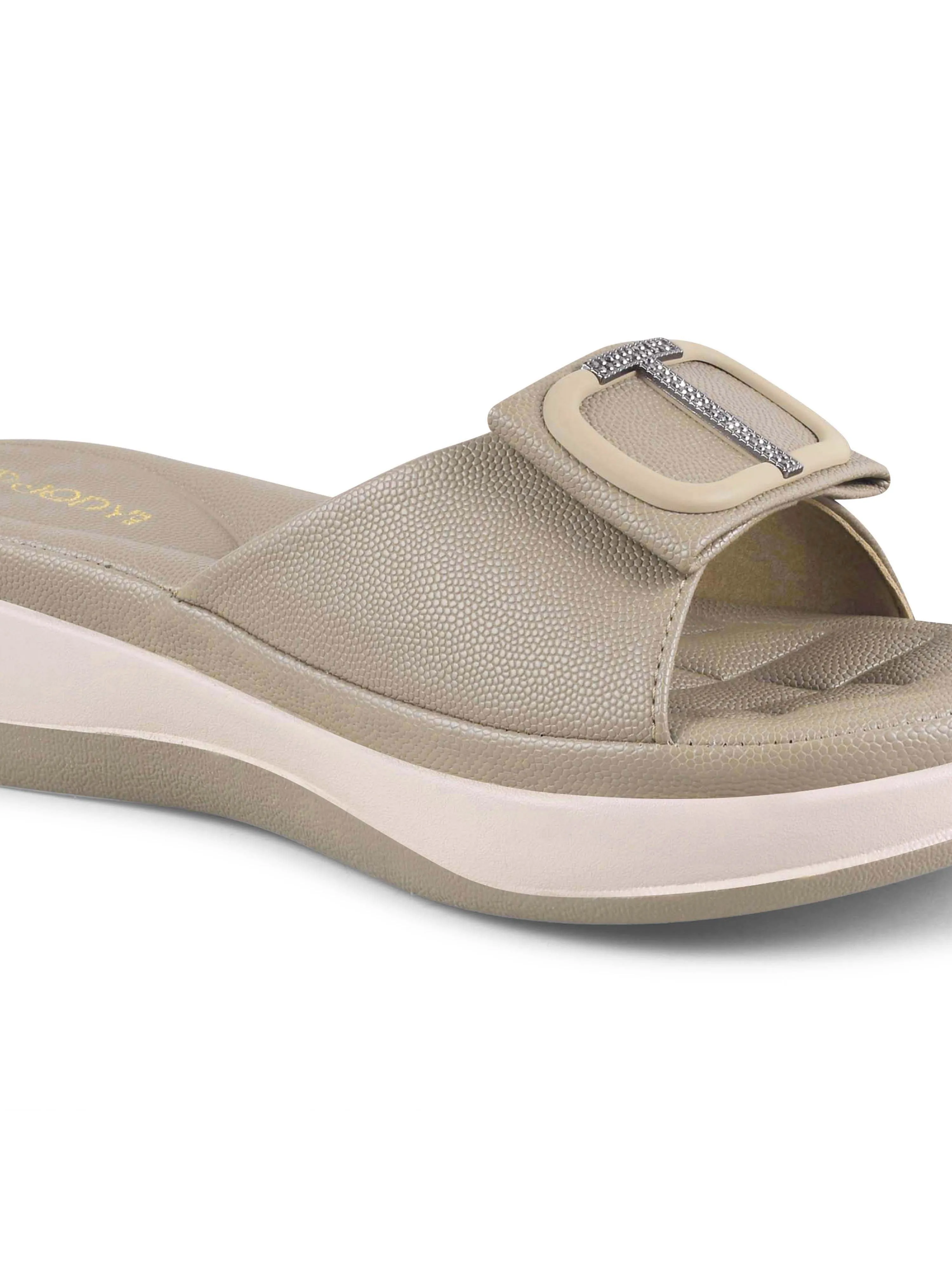 Square Buckle Slip-On Slippers