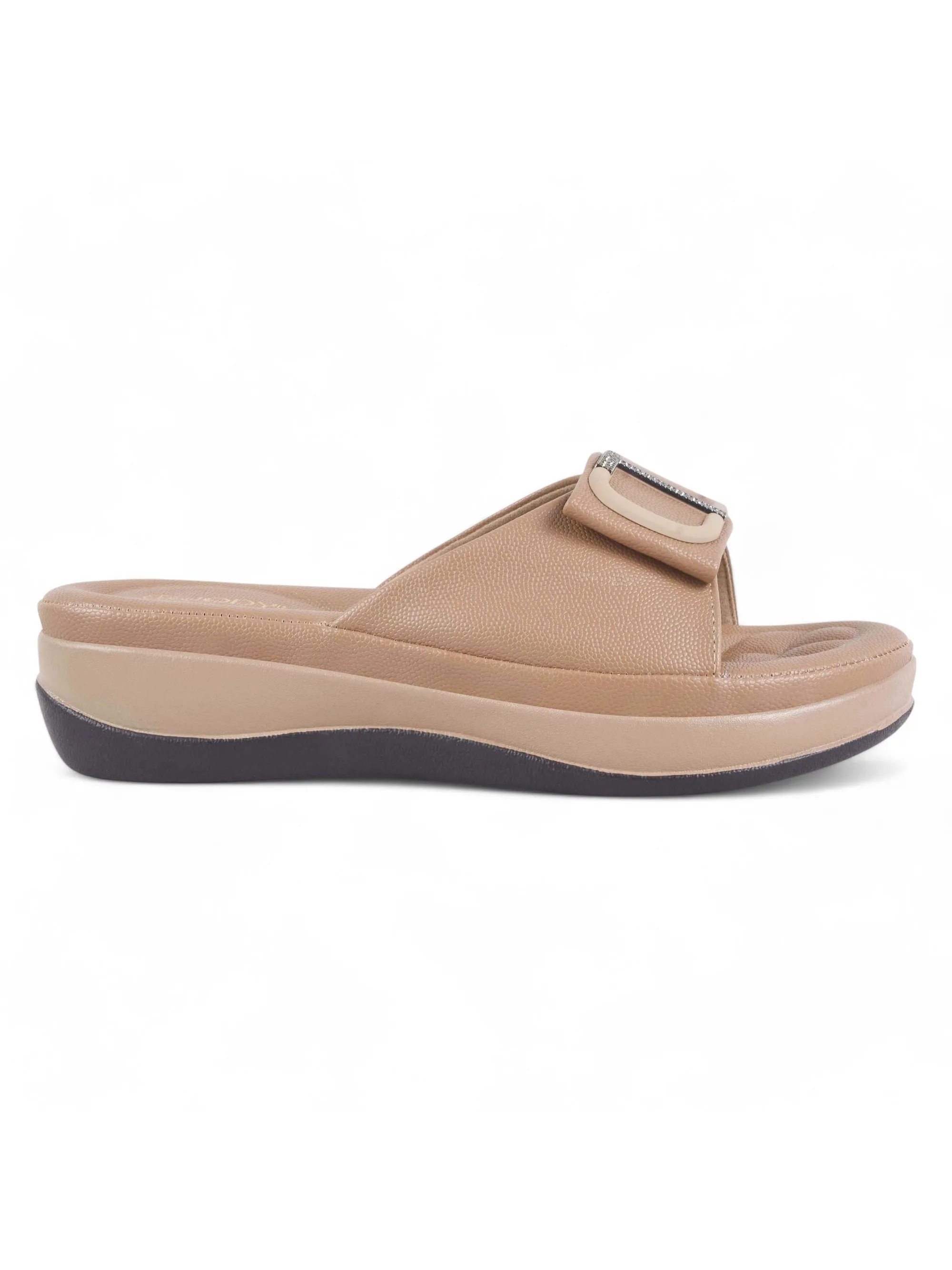Square Buckle Slip-On Slippers