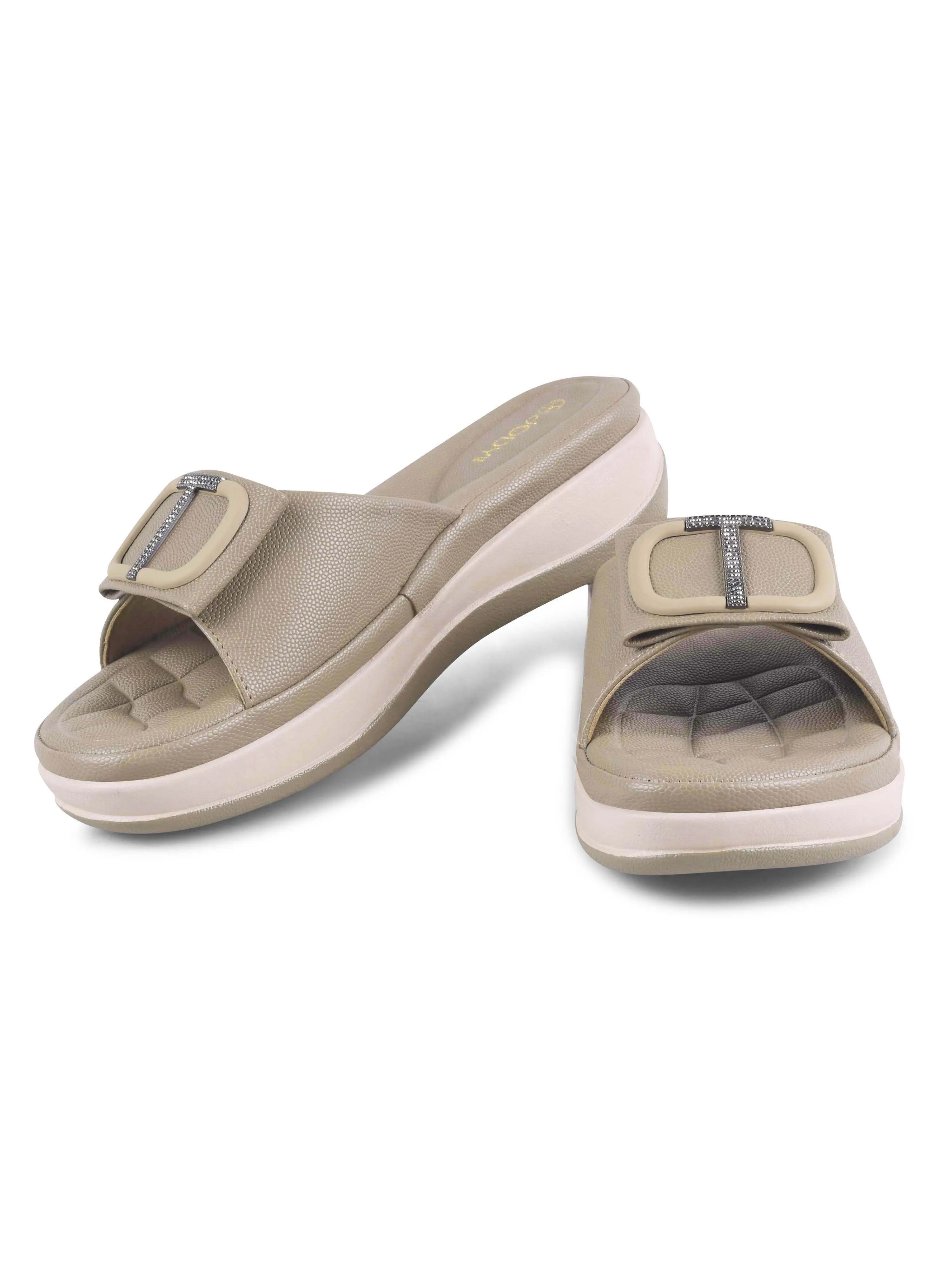 Square Buckle Slip-On Slippers